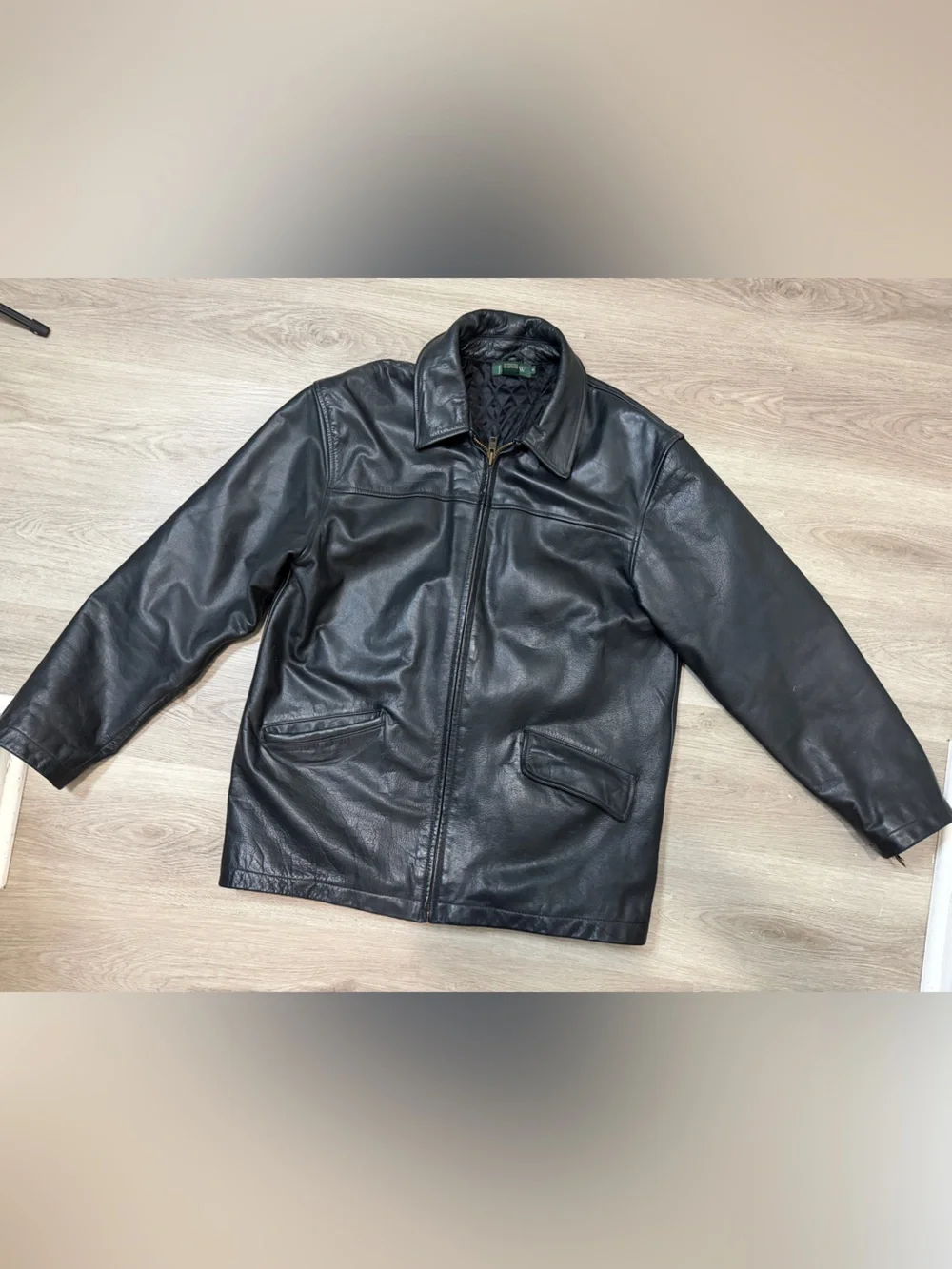J. Crew Black Leather Bomber Jacket 100% Leather Size M
